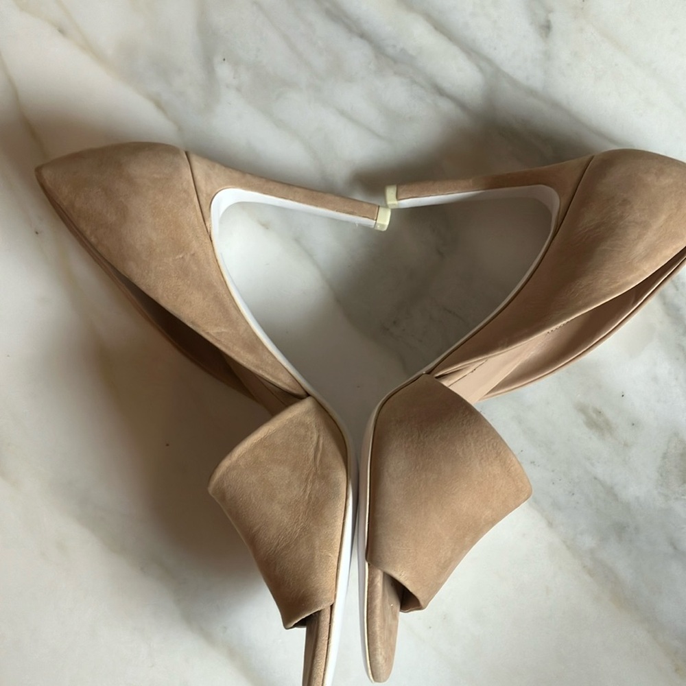 Vince Women's Tan Open-Toe D’Orsay Nubuck Heels size 8 1/2 - Picture 14 of 14
